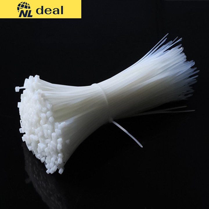 Combo 50 thread drawstring cord thít lat plastic white color length 10cm plastic material polymerized