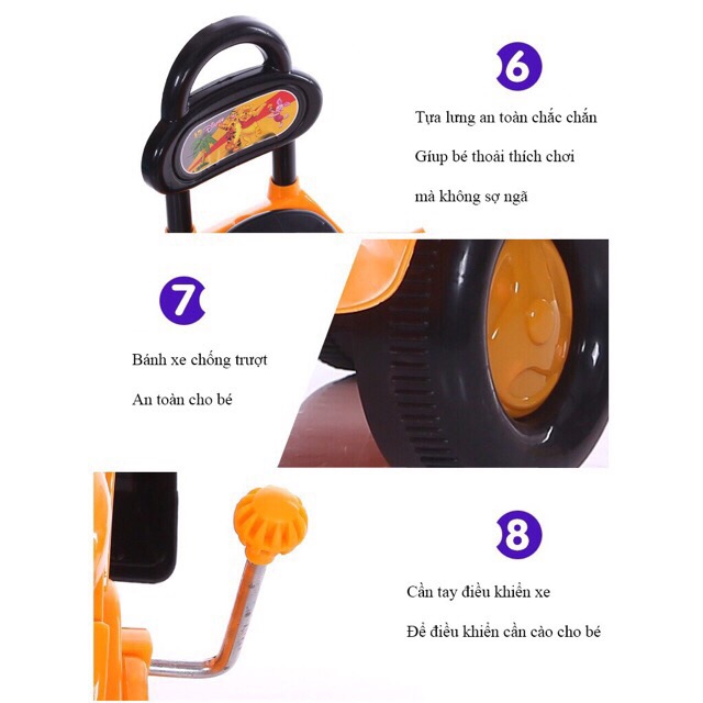 Xe cẩu chòi chân có nhạc 1388 cho bé