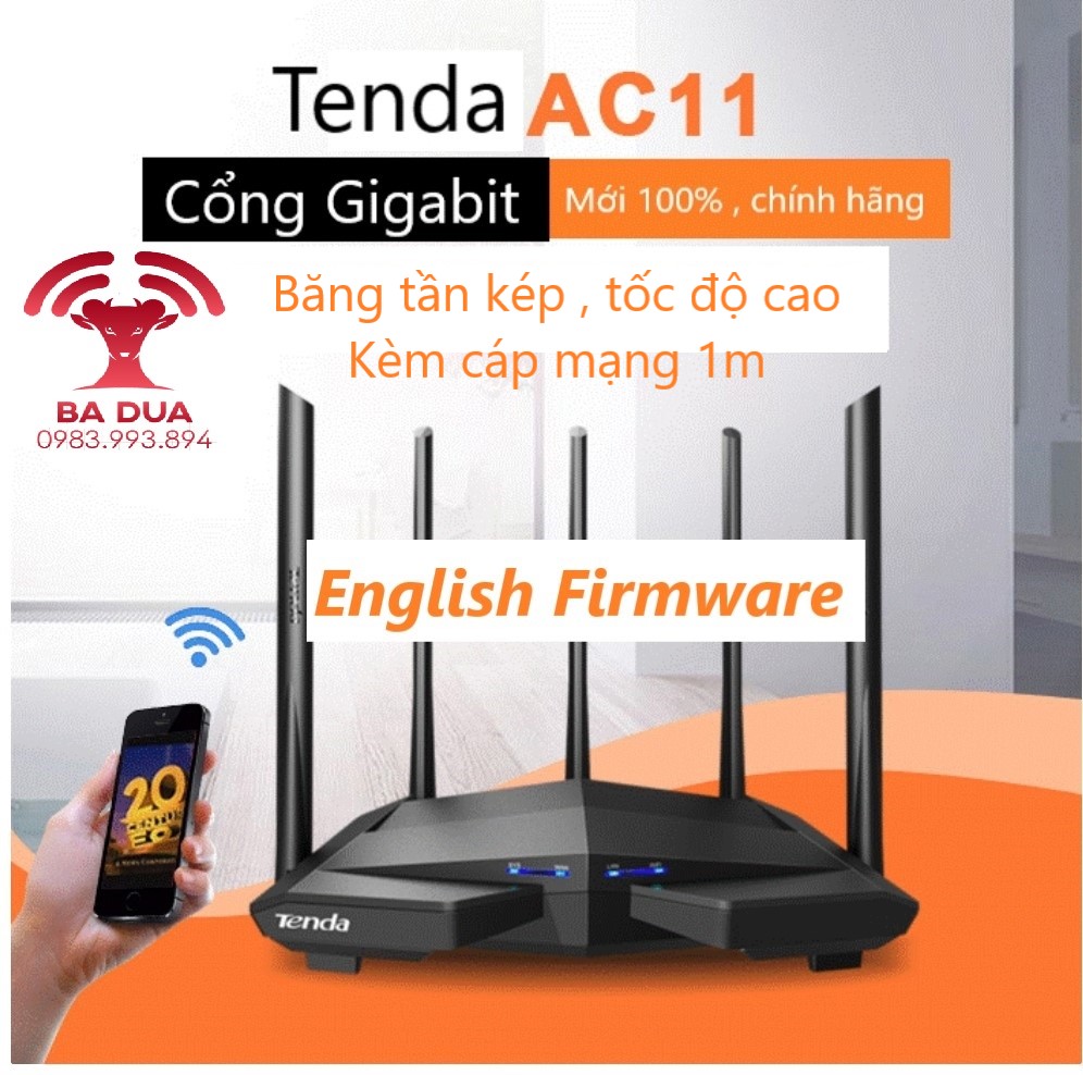Bộ Phát Wifi Router Wifi Gigabit Tenda AC11 AC1200 | Lazada.vn