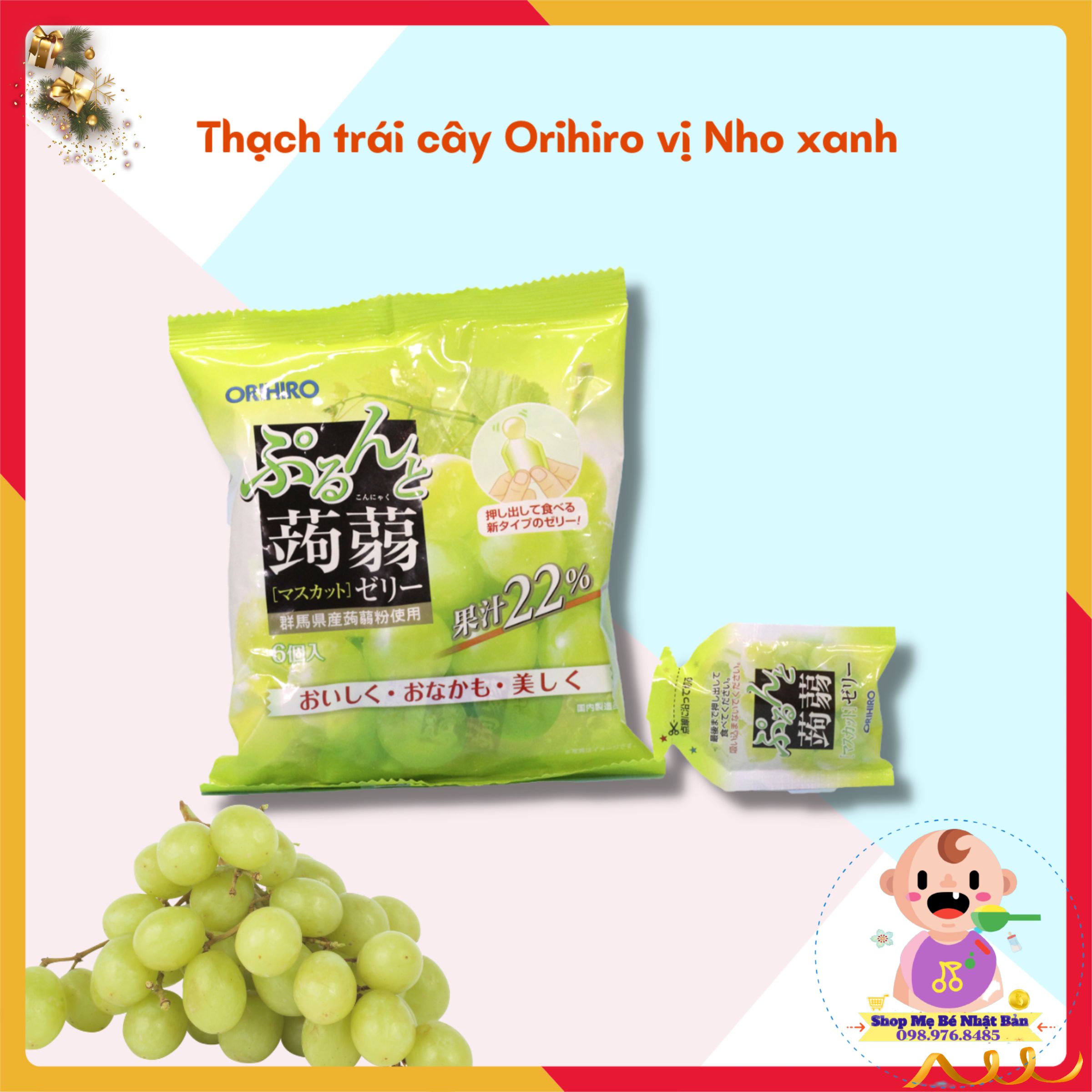 Thạch Trái Cây Orihiro Nhật Bản Cho Bé 20g*6