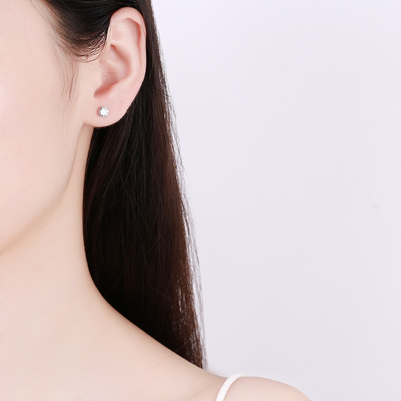 Khuyên Tai Bạc Dreamsilver 4 Chấu Đính Đá KT018