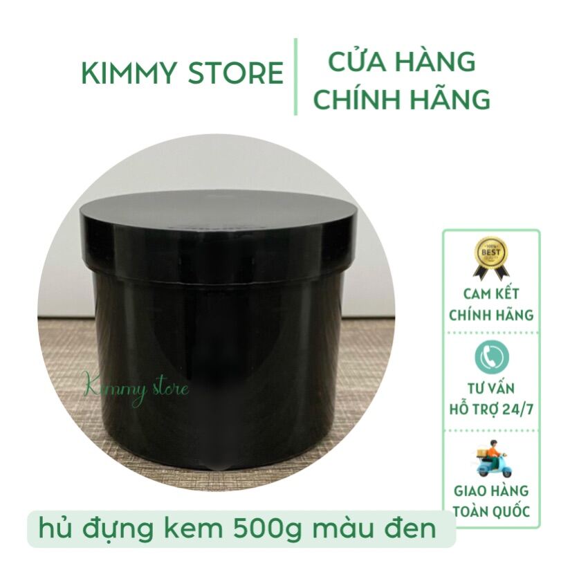 Hủ nhựa đựng kem 500g màu đen
