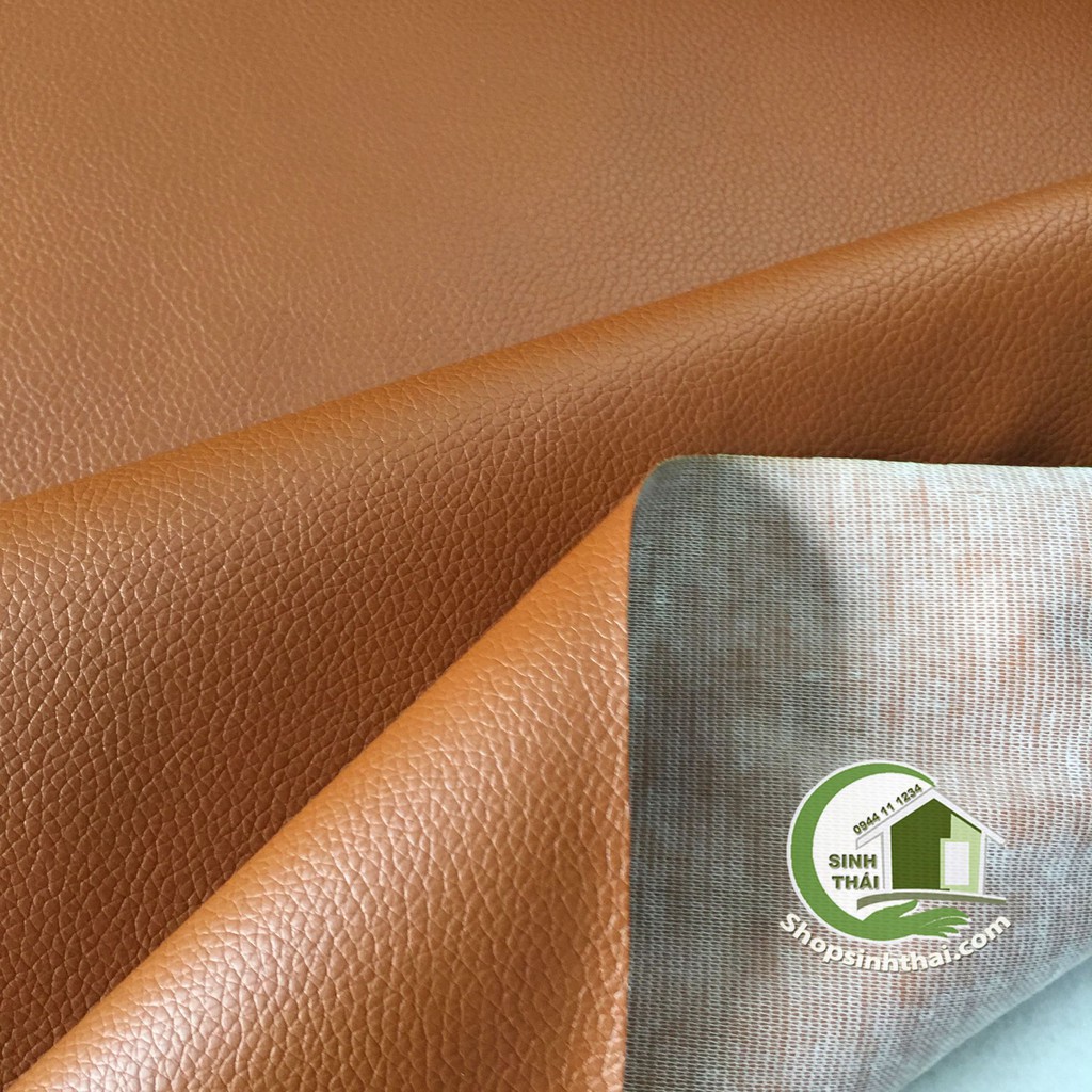 [HCM]Vải da simili PVC màu nâu da bò - vải giả da may túi ví may bóp giày dép may nệm sofa - [1 mét x khổ 140cm] có vân
