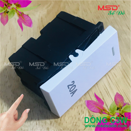 HẠT CÔNG TẮC 2 CỰC 20A  - DÒNG C3 MÀU TRẮNG [ CÔNG TẮC MÁY NƯỚC NÓNG]