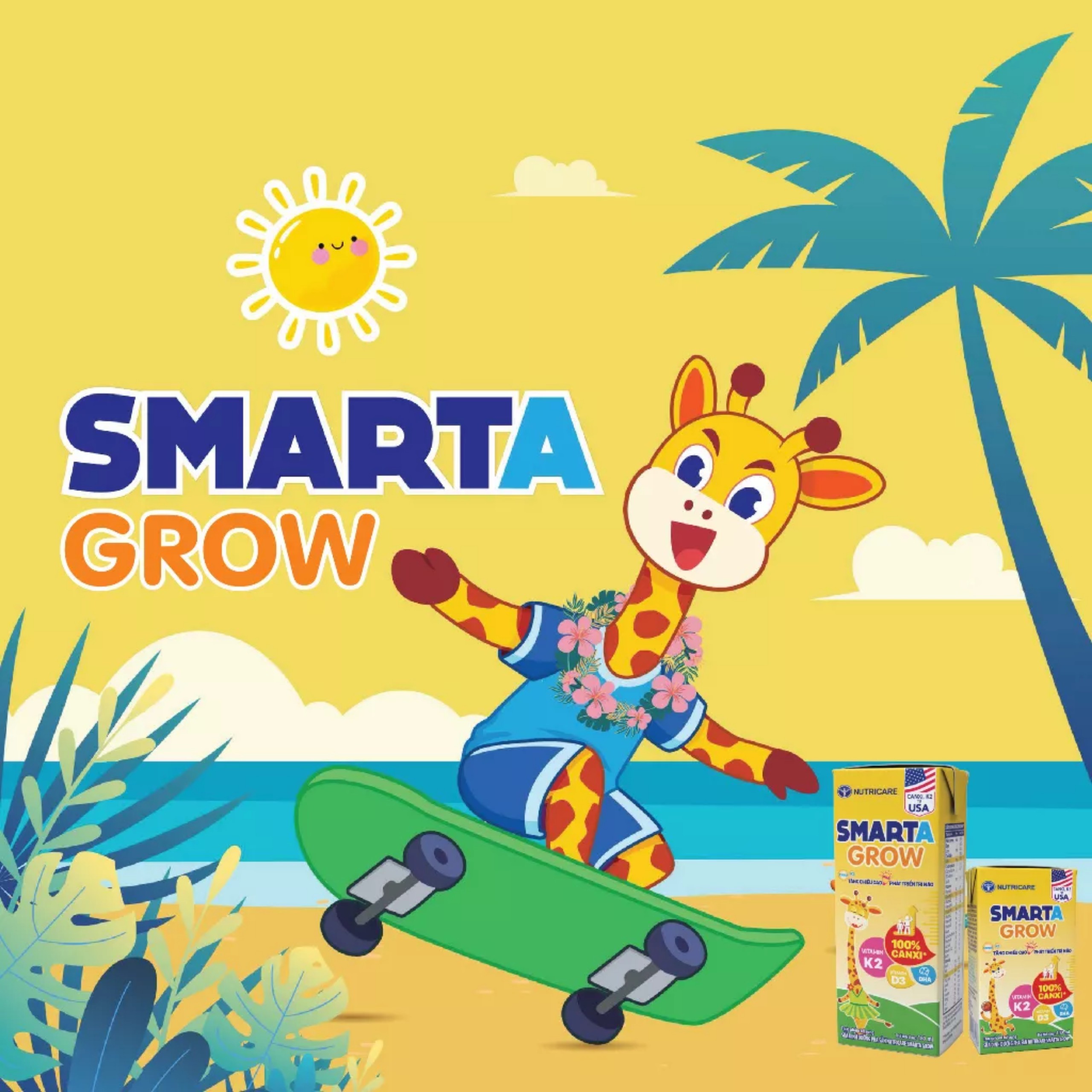 (HSD T2-2026) Sữa Bột Nutricare Smarta Grow 850g (Cho Trẻ Từ 1-10 Tuổi).