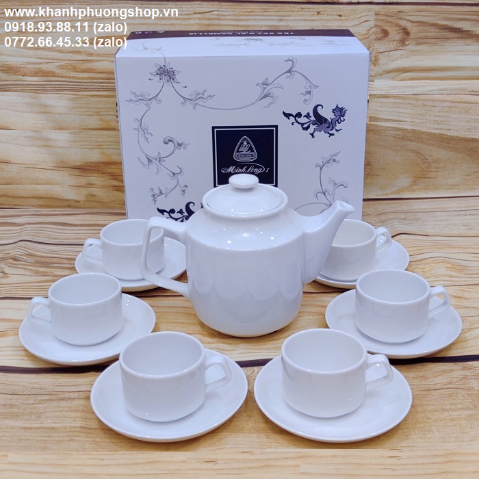 bộ ấm trà gốm sứ Minh Long - bộ ấm trà gốm sứ