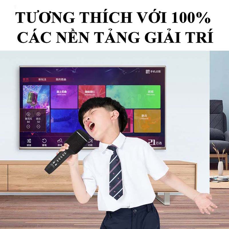 Micro Hát Karaoke Không Dây Kèm Loa Bluetooth WS-900 Thế Hệ Mới - Mic Hát Karaoke Công Nghệ Mới Có Chế Độ Nâng Giọng Giúp Hát Hay - Micro Cầm Tay Bluetooth Nhỏ Gọn, Âm Thanh Chuẩn, Loa Bluetooth Chất Lượng Cao, Mic Thu Âm Livestrem