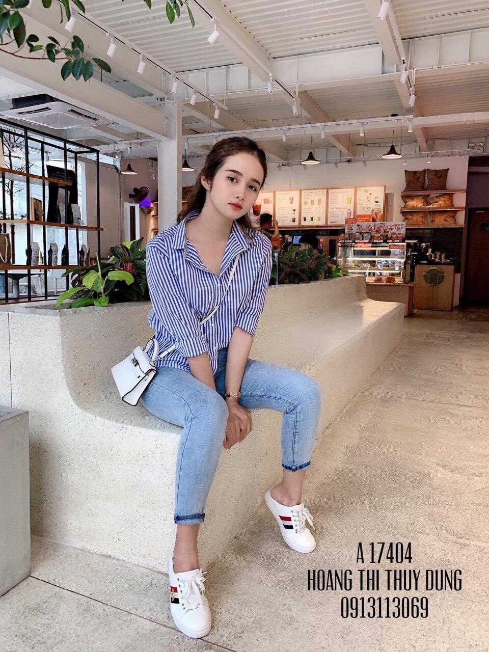 Áo Sơmi Sọc Lệch Tà Cá Tính TTS0251