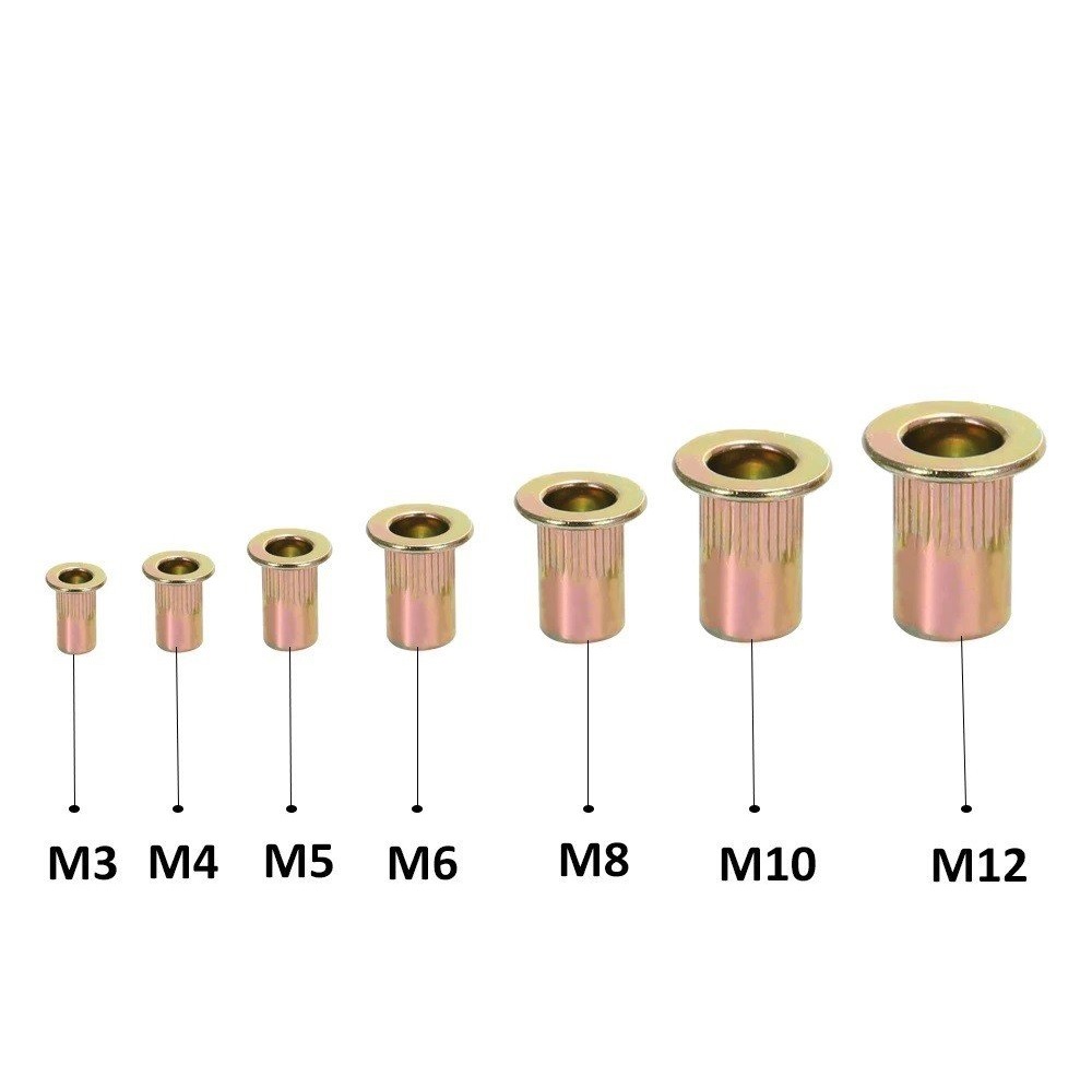 Combo 100c Ốc tán rút M6 thép mạ