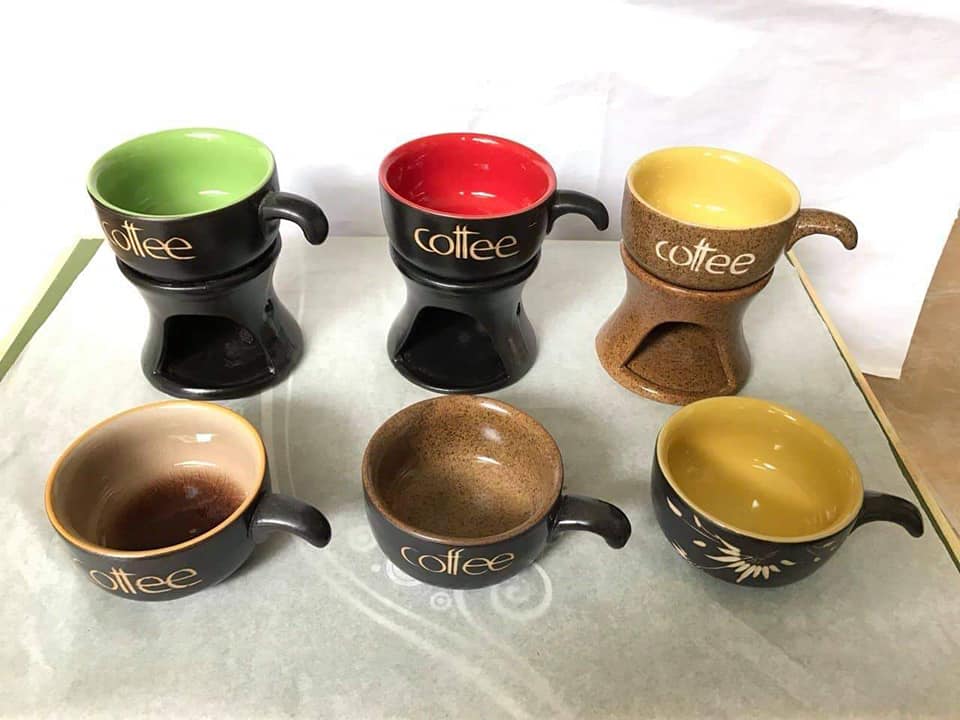 Bộ cốc + bếp hâm nóng cafe 5 bộ