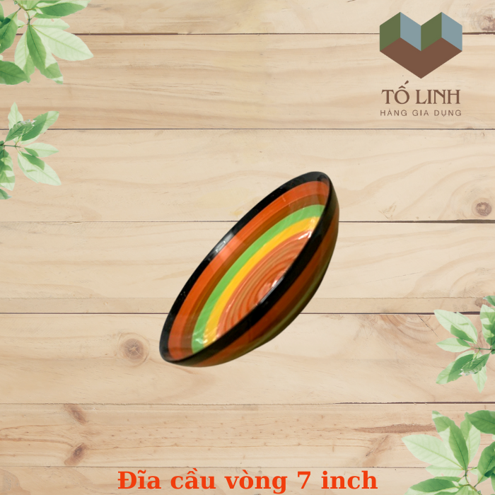 Dĩa Sứ Cao Cấp Cầu Vòng 18cm, Dĩa 7 Ảo Sứ Cầu Vòng 18cm