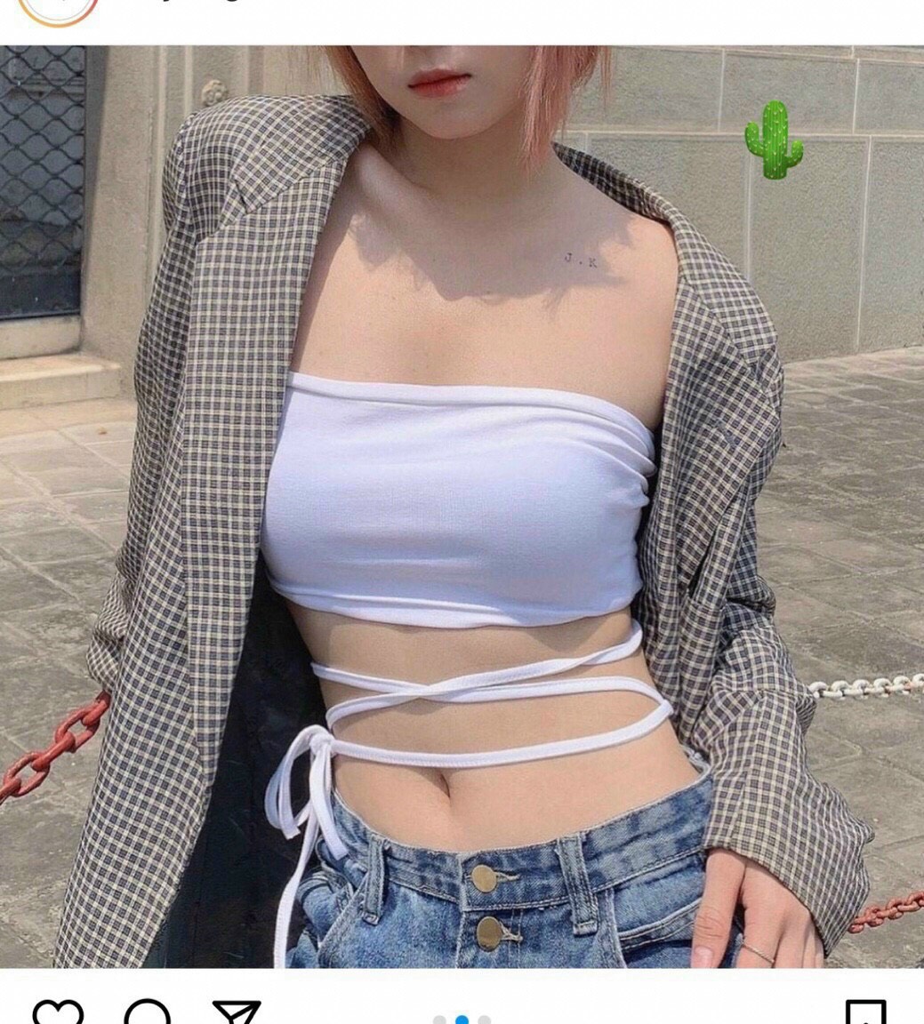 Áo Ống dây buộc chéo eo sexy