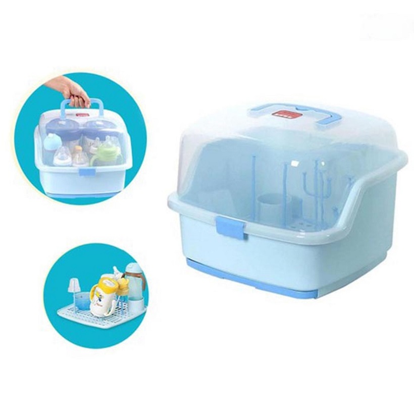 Giá úp bình sữa, úp cốc có nắp đậy