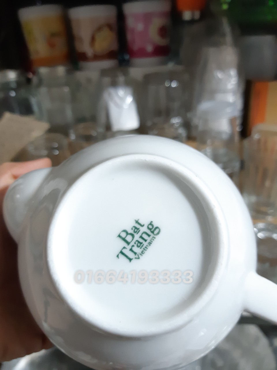 Ấm pha trà sứ trắng 500ml