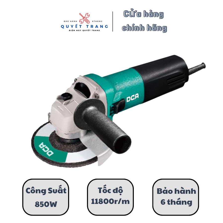Máy mài góc cắt sắt gỗ dca asm125a sử dụng đá 125mm công suất 850w chuẩn đồng 100% chính hãng dca