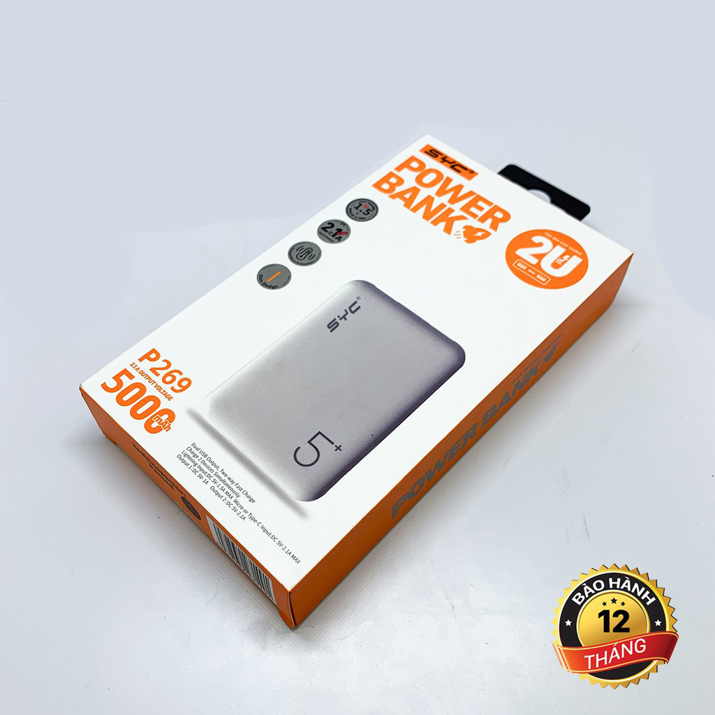 Sạc dự phòng SYC P269 - 5000mah [Bảo Hành 12 Tháng]
