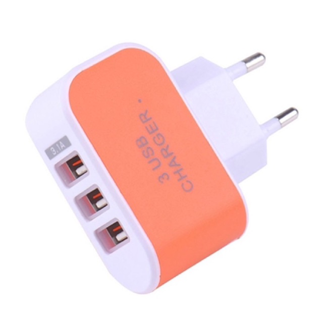 [HCM]CỦ SẠC ĐA NĂNG ❤️❤️ Củ sạc 3 Cổng USB (Bảo hành 1 tháng)
