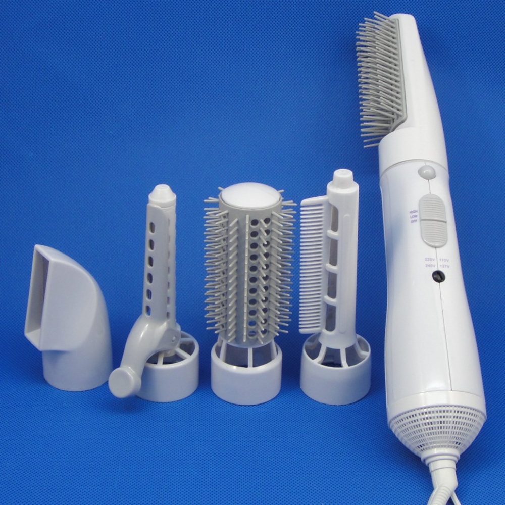 （hot） bán buôn máy sấy tóc uốn tóc đa năng, lược, đầu hoa lê, bộ dụng cụ tạo kiểu tóc gia dụng công suất lớn 5