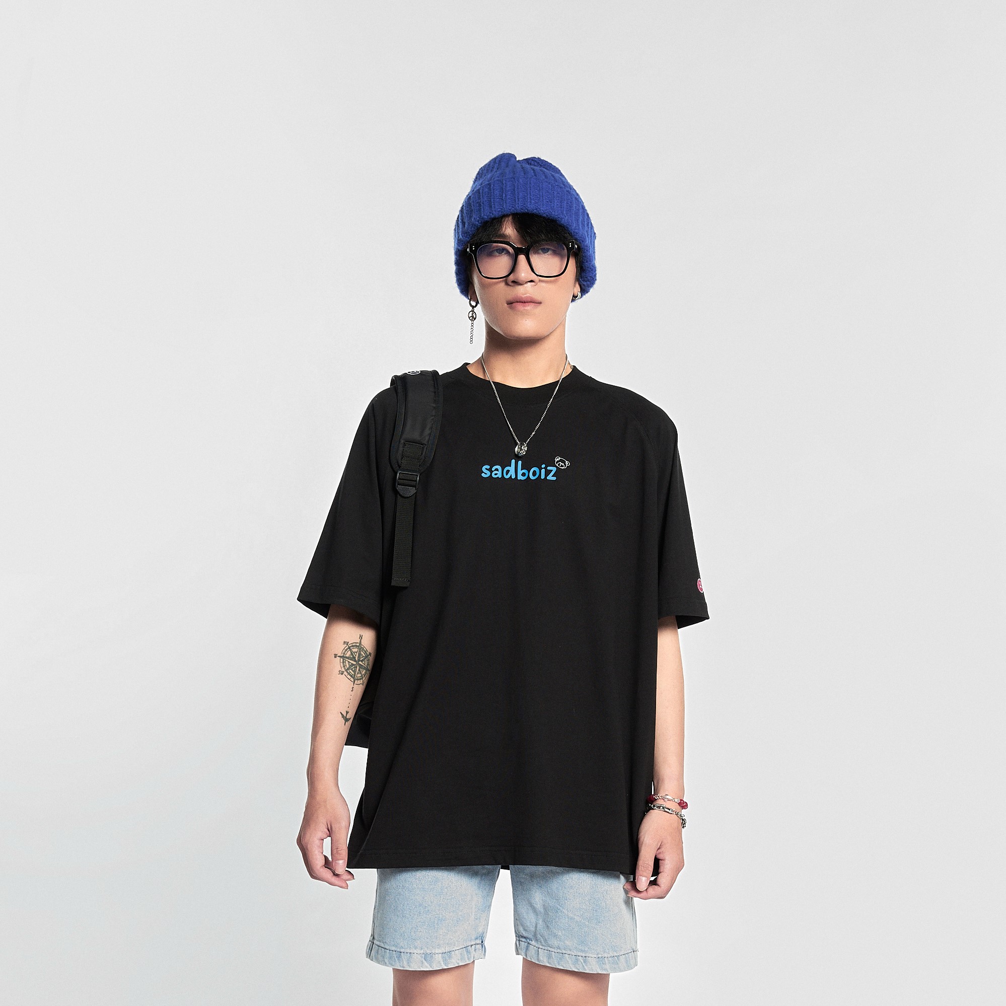 Áo thun SADBOIZ Teddycry Typo Black