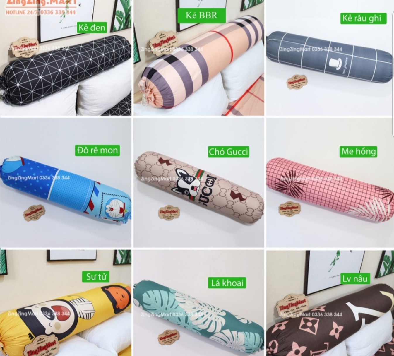 Vỏ gối ôm 35x100cm, giao ngẫu nhiên
