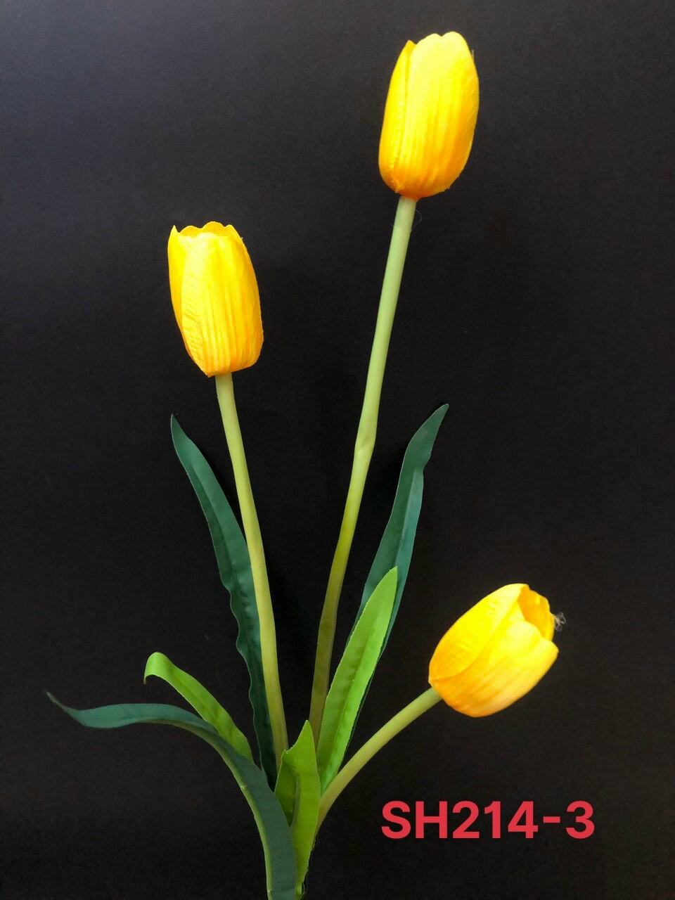 hoa tulip vải 3 bông