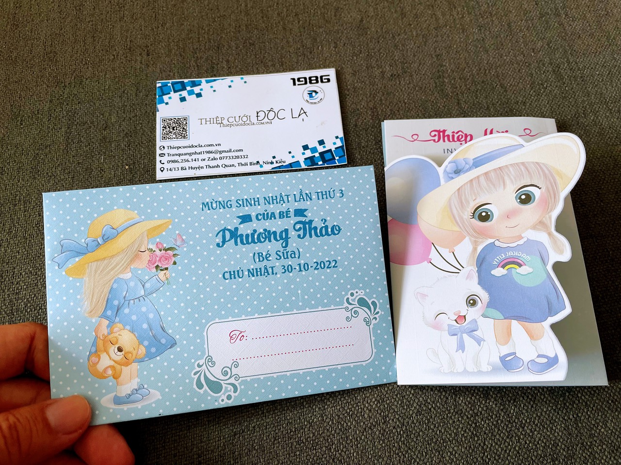 Combo 60 thiệp Thôi nôi, Sinh nhật, Đầy tháng bé gái
