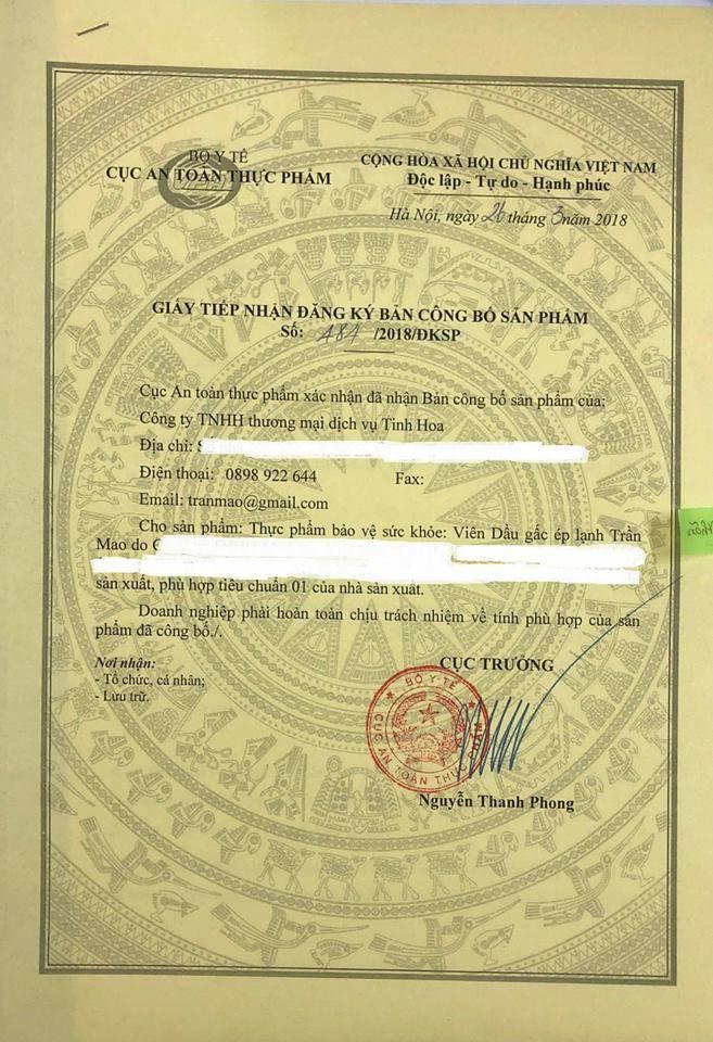 Viên nang dầu gấc Trần Mao