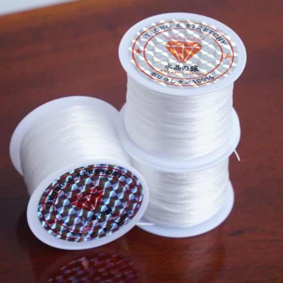 Cuộn dây xỏ chuỗi hạt sợi tơ siêu bền, cước xâu chuỗi hạt - Màu trắng nâu đỏ tím vàng đen xanh hồng cam và nhiều màu