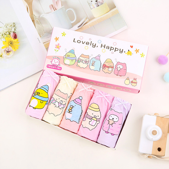 HOÀN TIỀN 15% - Set 5 quần chip cho bé gái Hộp 5 quần lót kháng khuẩn cho bé gái 1-12 tuổi chất cotton thoáng khí xuất Hàn cao cấp BBShine – C024