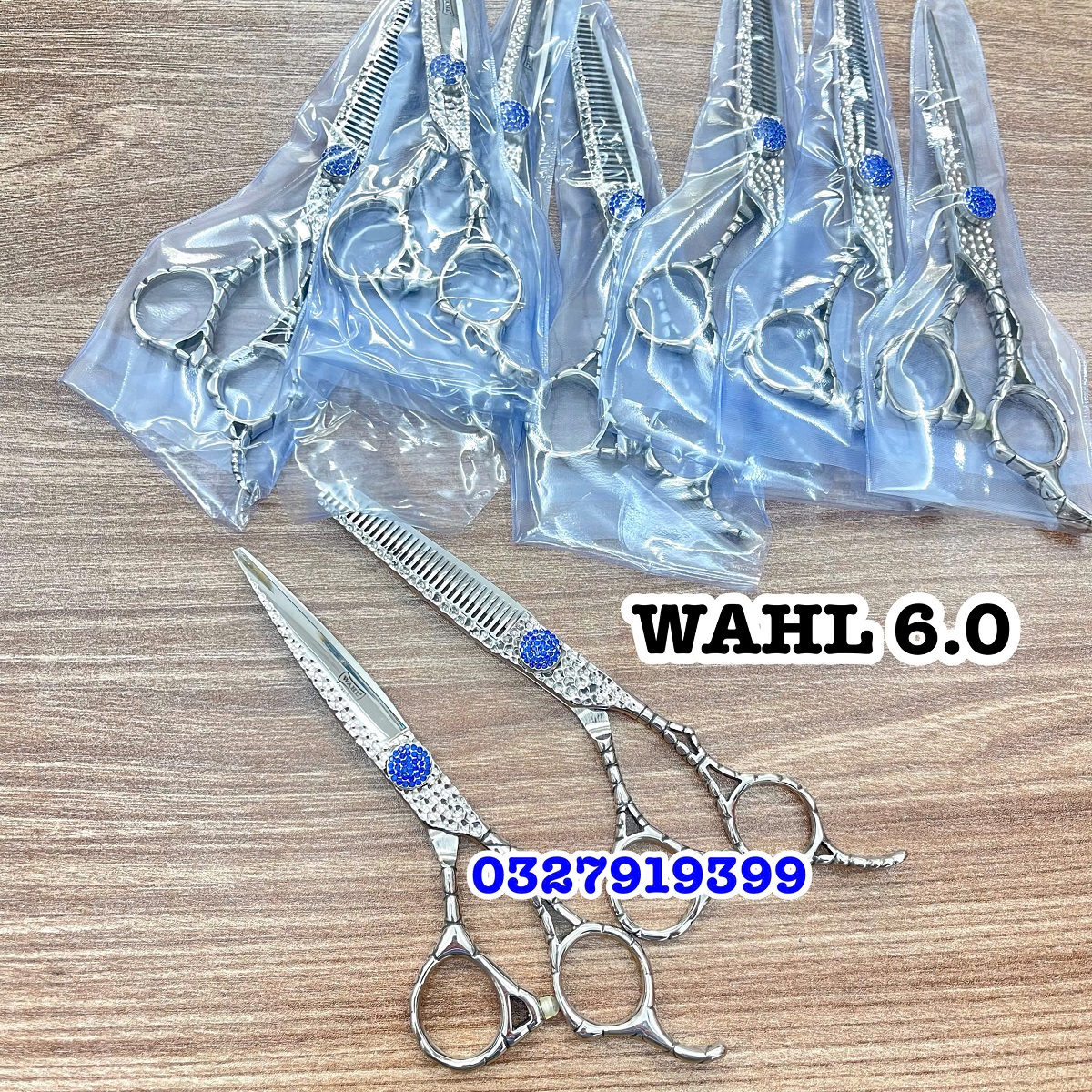 Kéo cắt tỉa tóc cao cấp Nhật WAHL 6.0 ( WAHL xanh)