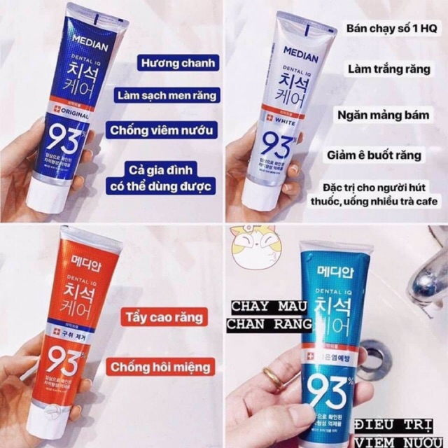 Kem đánh răng Median 93% Hàn Quốc 120g