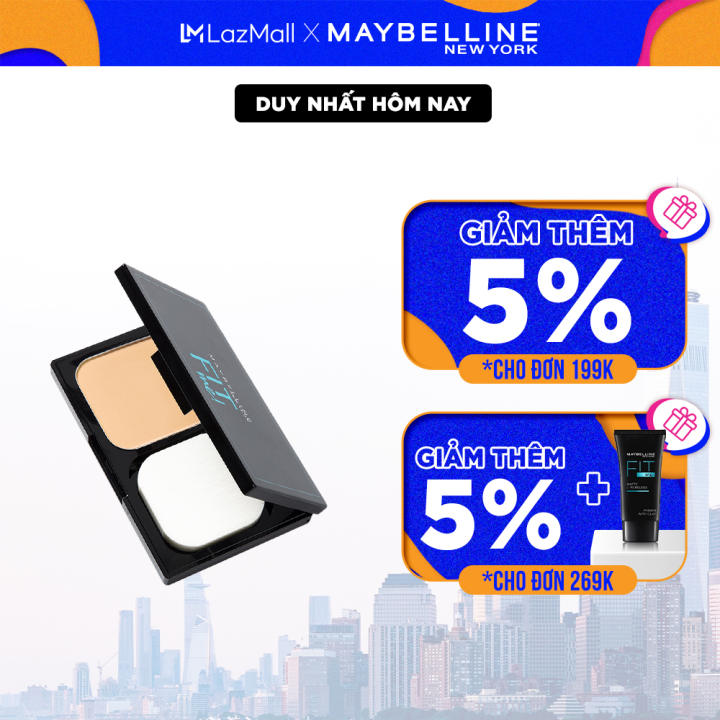 Phấn Nền Kiềm Dầu Chống Nắng Tiệp Mọi Tông Da SPF 44 Fit Me Skin-Fit Powder Foundation Maybelline New York 9g