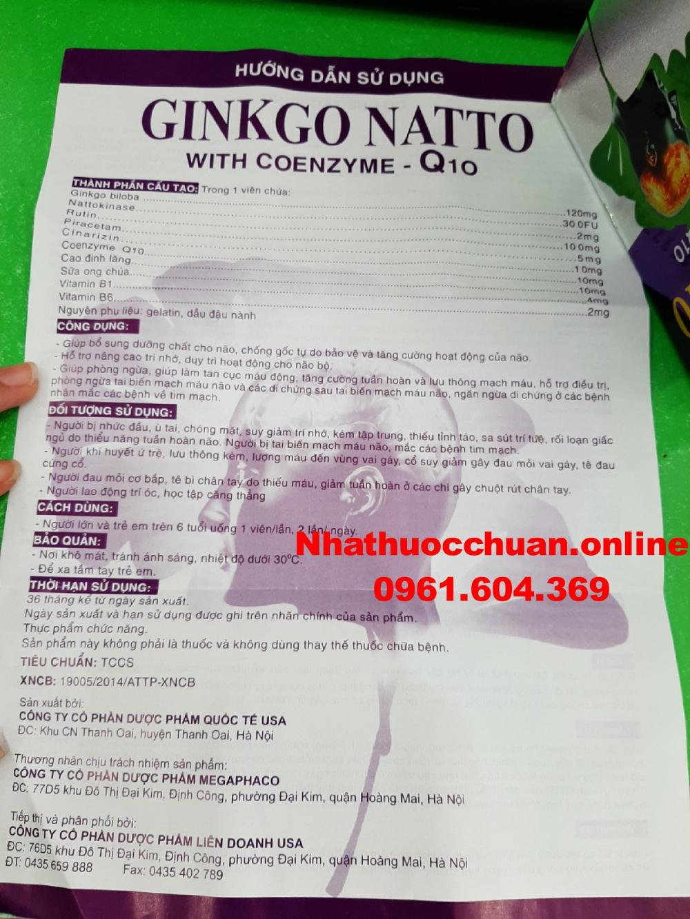 Ginkgo natto with coenzyme Q10