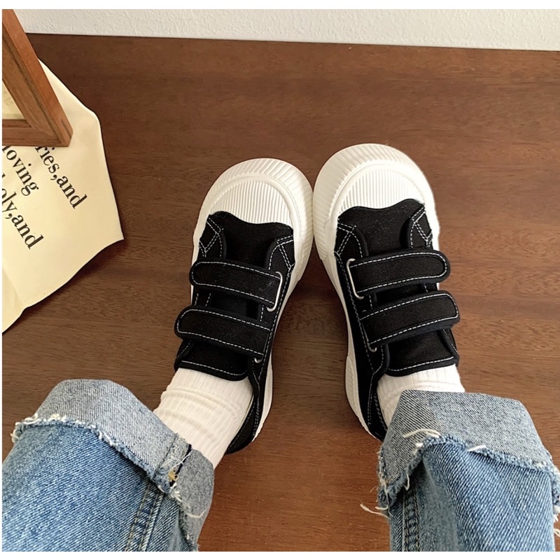 Giày Sneaker Quai Dán Mũi Sò Đi 2 Kiểu(Kèm Ảnh Thật)
