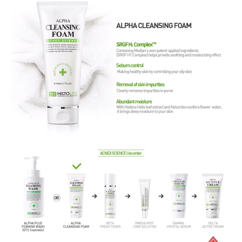 Alpha Cleansing Foam - Sữa rửa mặt cho da dầu, mụn