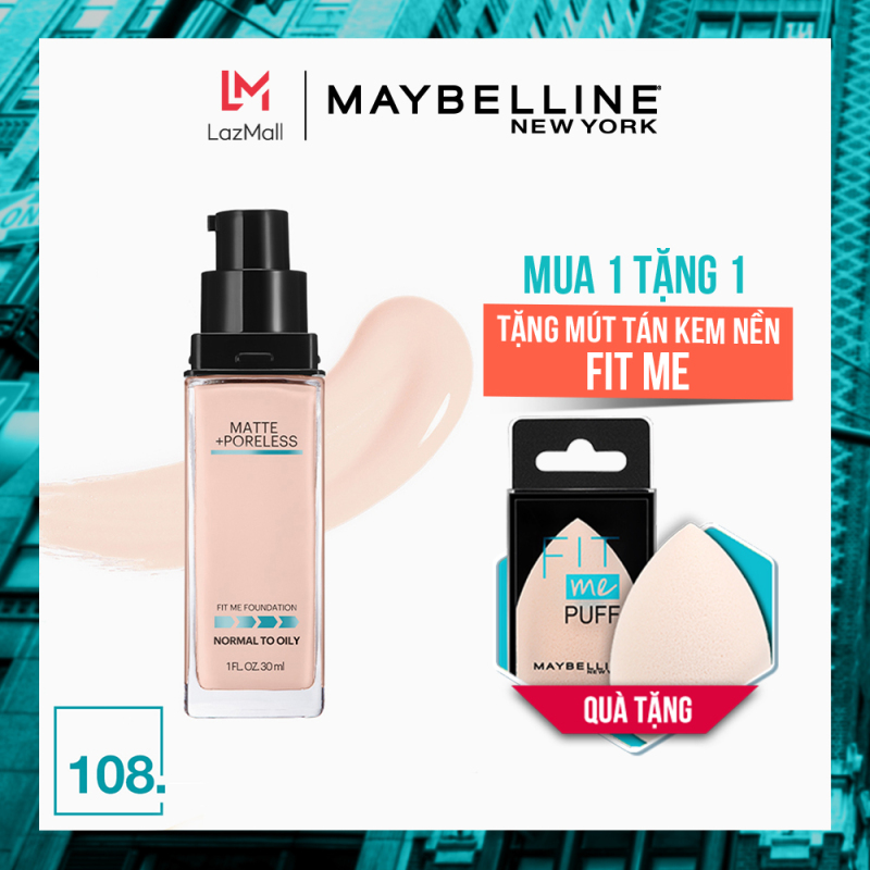 Kem Nền Mịn Nhẹ Kiềm Dầu Fit Me Maybelline New York Matte Poreless Foundation 30ml