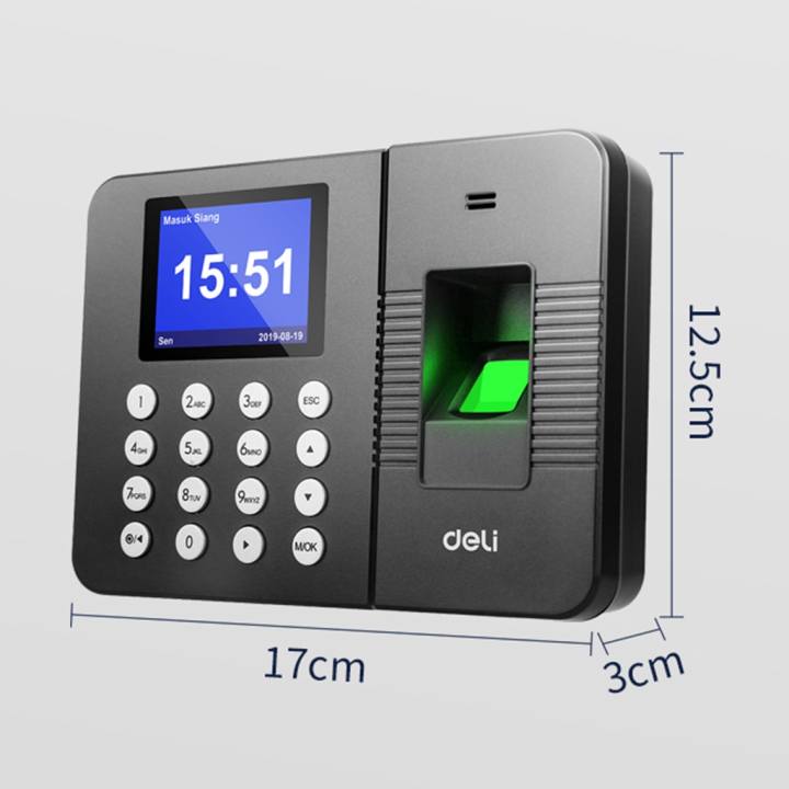 Máy Chấm Công Quét Vân Tay Deli Chính Hãng Mẫu Mới - Màn Hình 2.4 Inch, Cổng Kết Nối USB - Nhiều Ngôn Ngữ - E3960 - Hình ảnh 8