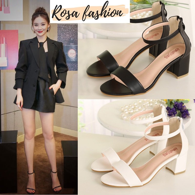 [HCM]giày sandal quai ngang da mờ 5p Rosa-CG-0012