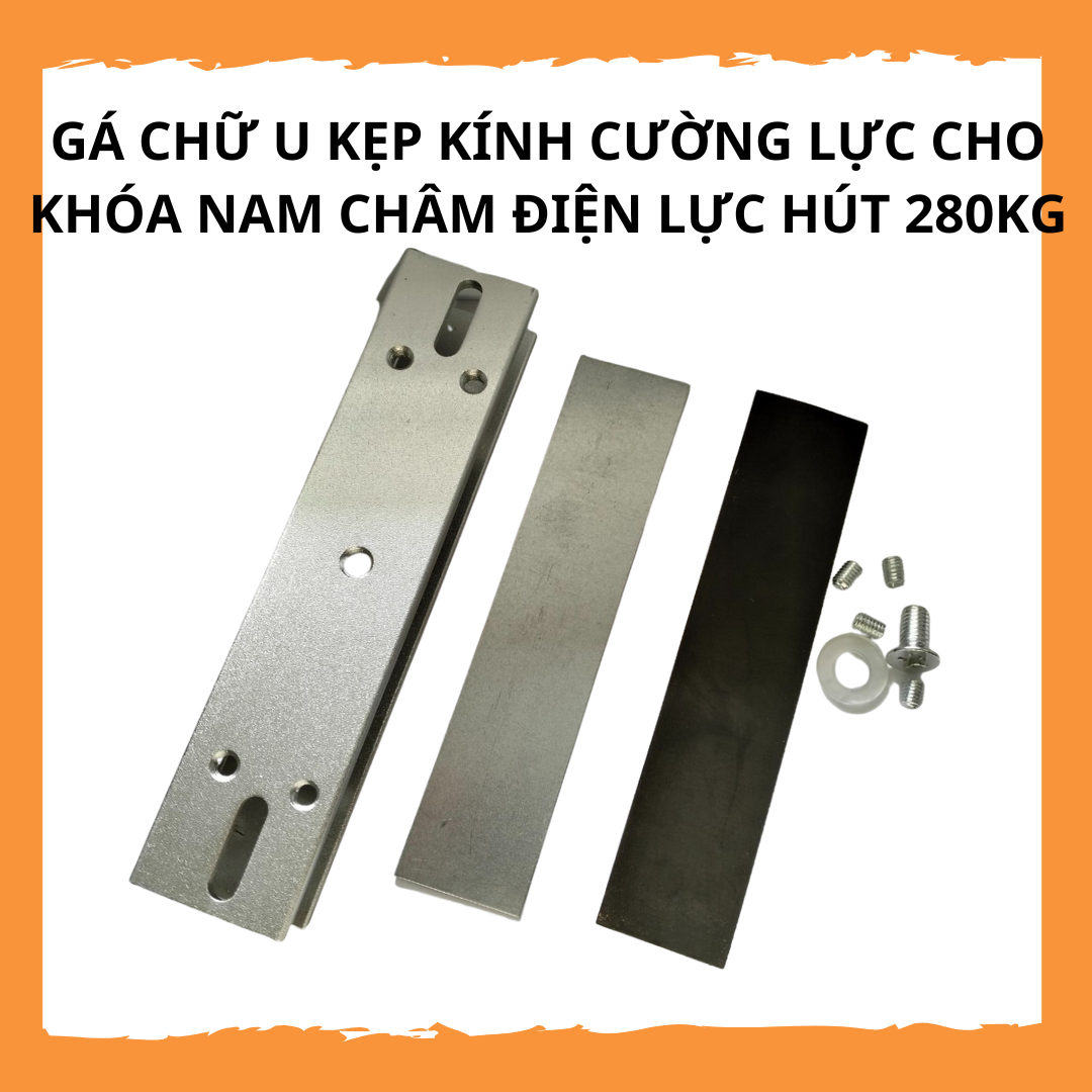 Gá kẹp chữ u kính cường lực cho khóa nam châm loại 280kg