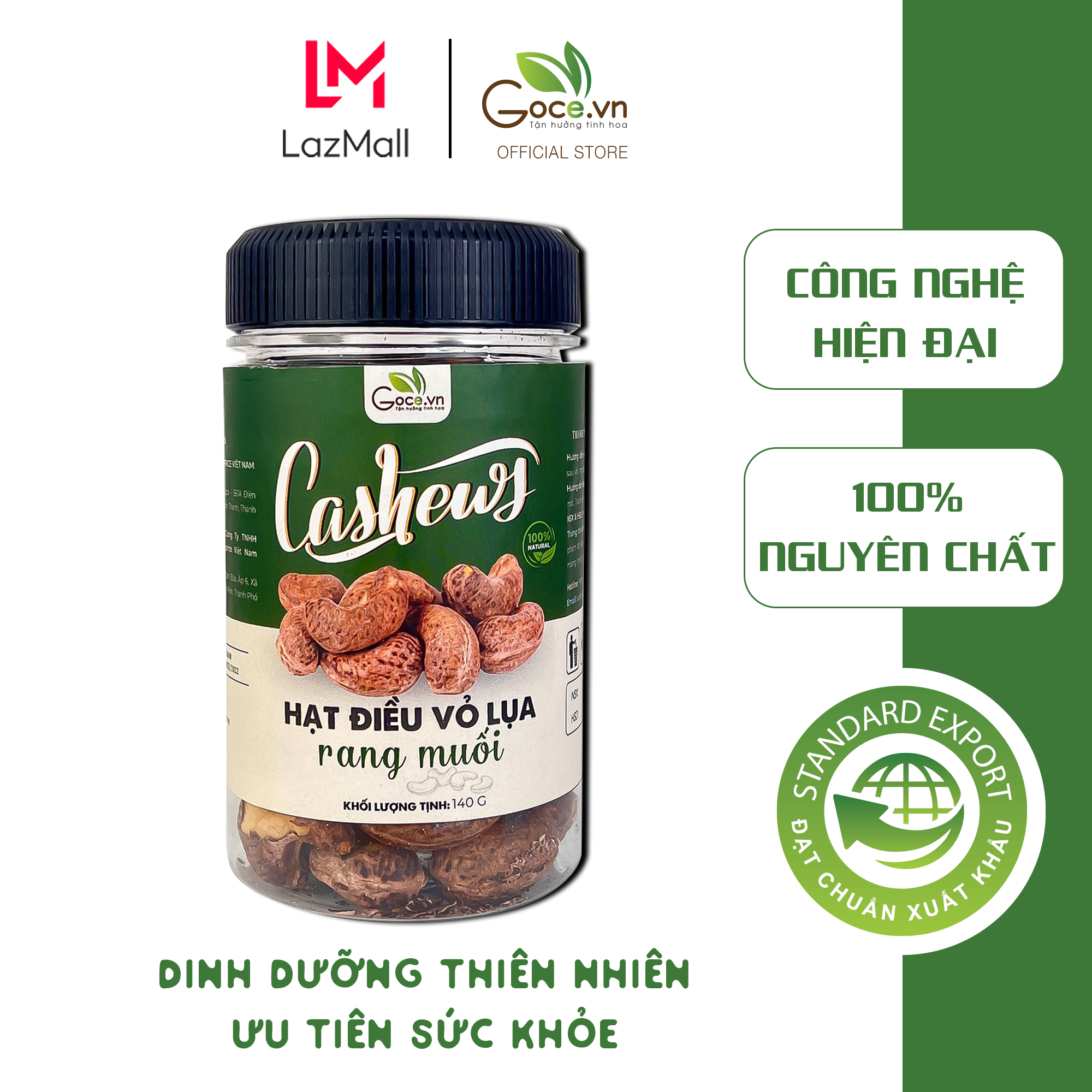 Hạt điều vỏ lụa rang muối Goce - 140g