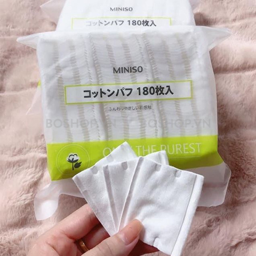 Bông tẩy trang miniso túi zip 180 miếng