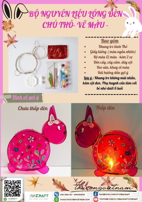 Bộ kit vẽ lồng đèn thú