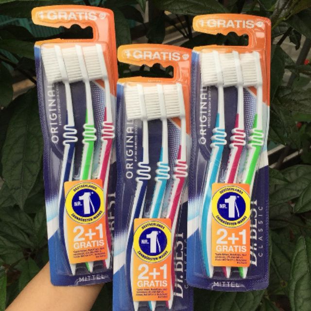 Bộ 2 vỉ bàn chải Dr. Best vỉ 3 Gratis