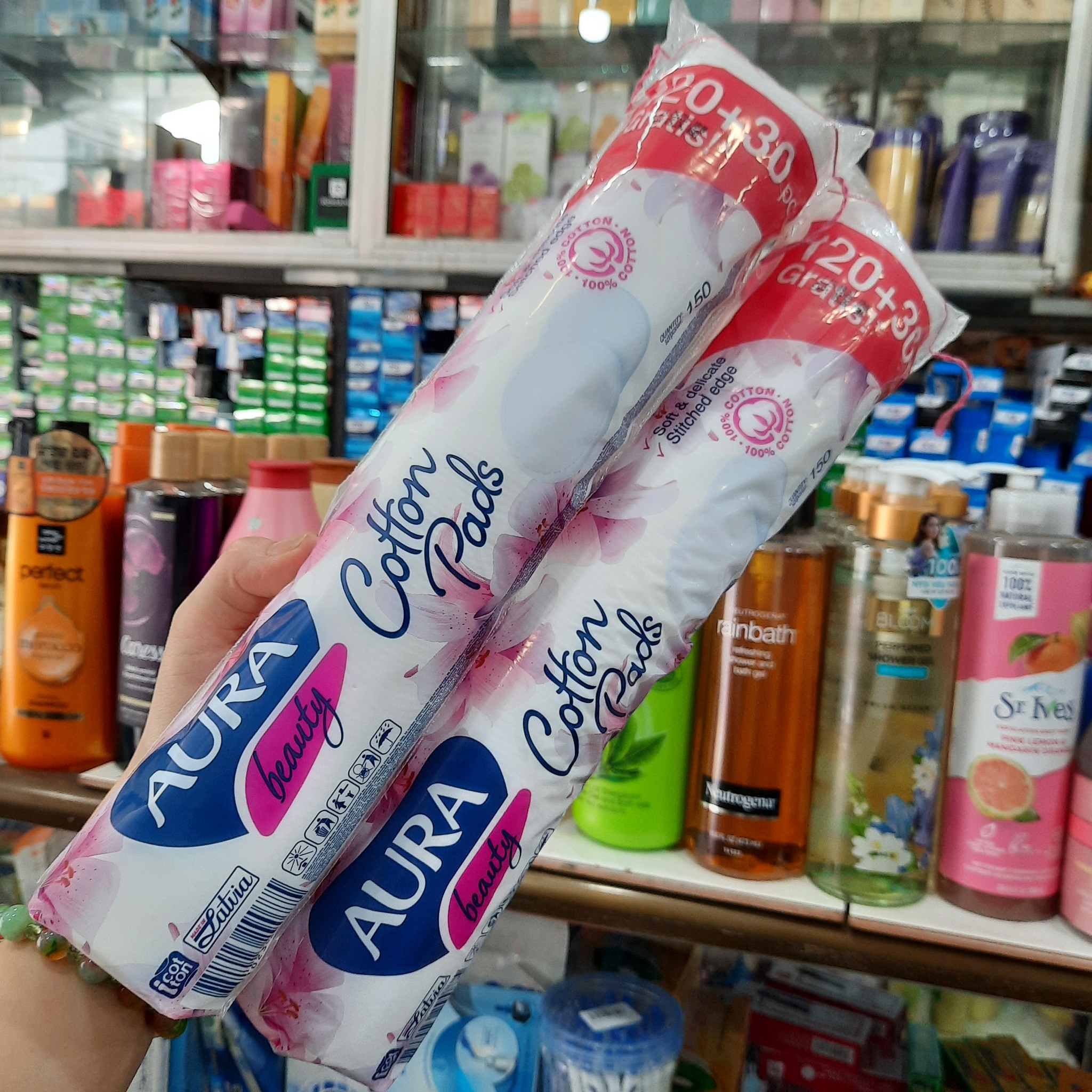 Bông Tẩy Trang Aura Beauty 150 Miếng