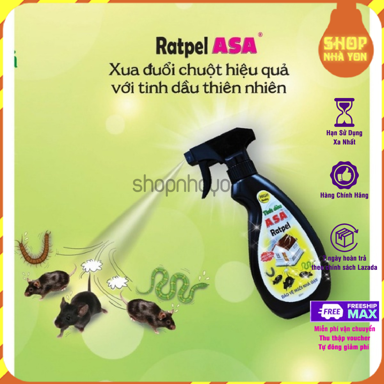 XỊT XUA ĐUỔI CHUỘT ASA RATPELL 350ML (XUA ĐUỔI CHUỘT , RẮN ,RẾT CỰC HIỂU QUẢ)