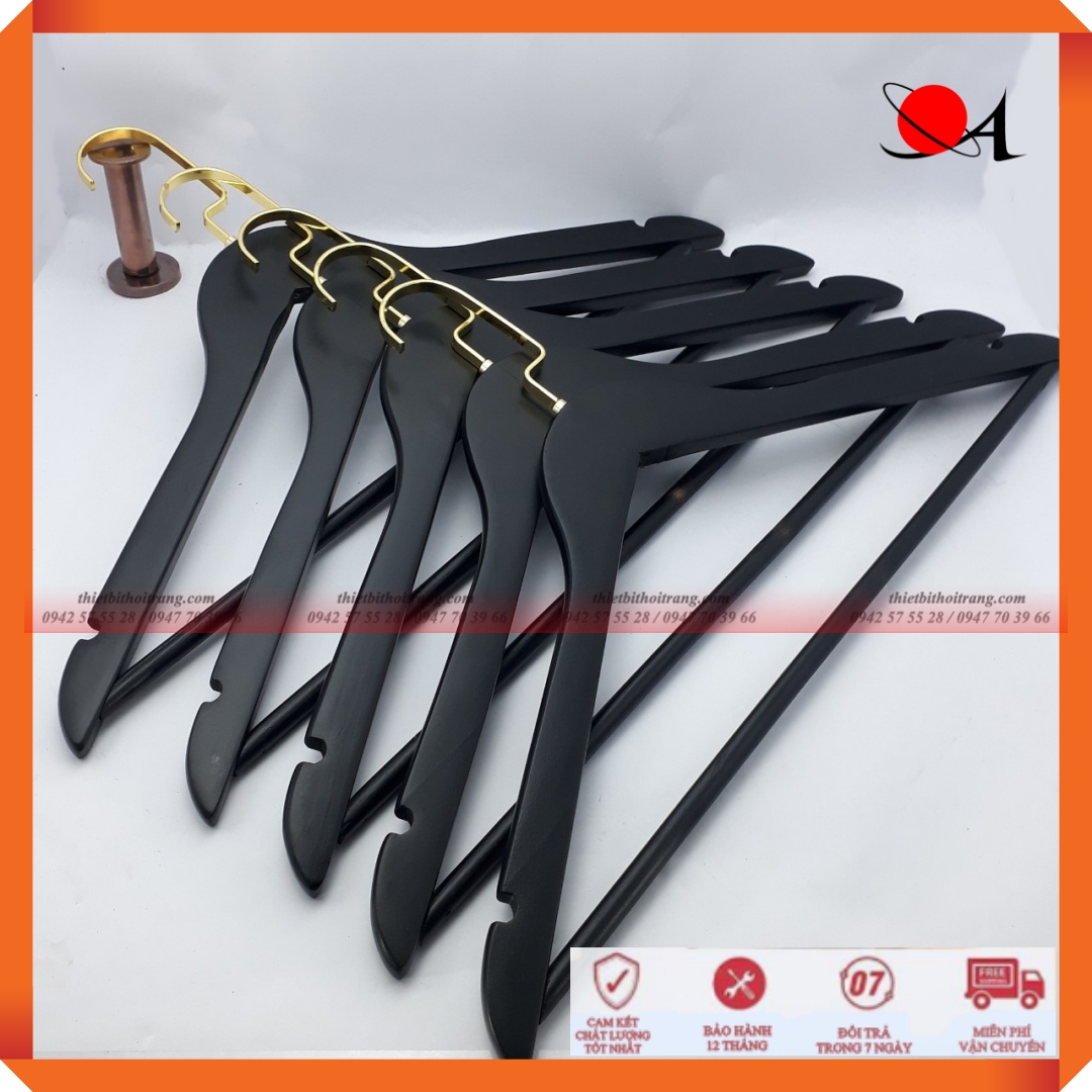 Bộ 5 Móc Gỗ Tam Giác Luxury(Đen+Trắng)