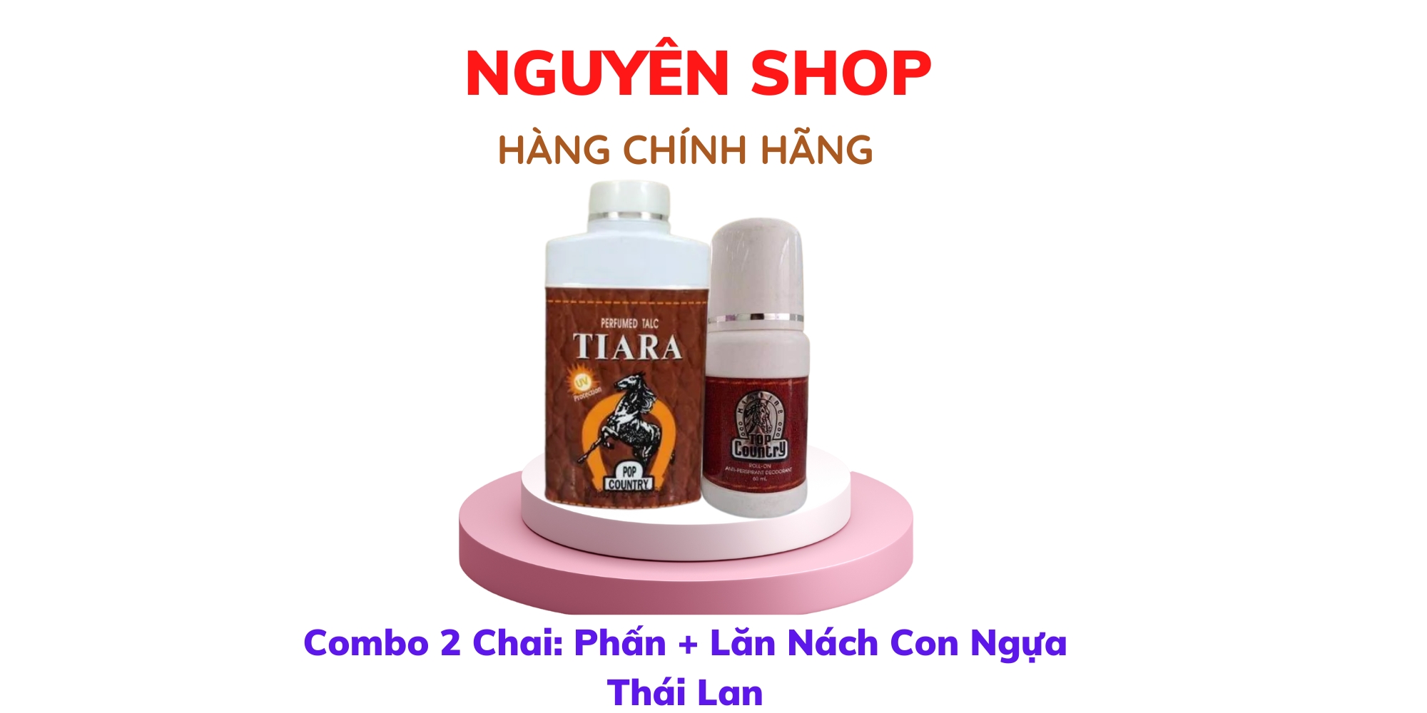 (Hàng Thái Lan) Combo Phấn Thơm Con Ngựa + Lăn Nách Con Ngựa.