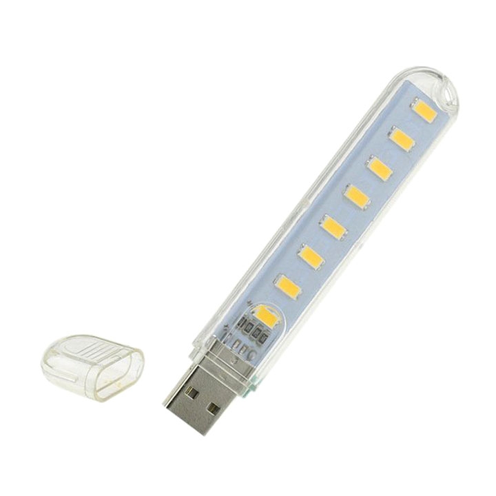 ĐÈN USB TRONG SUỐT 8 LED SIÊU SÁNG