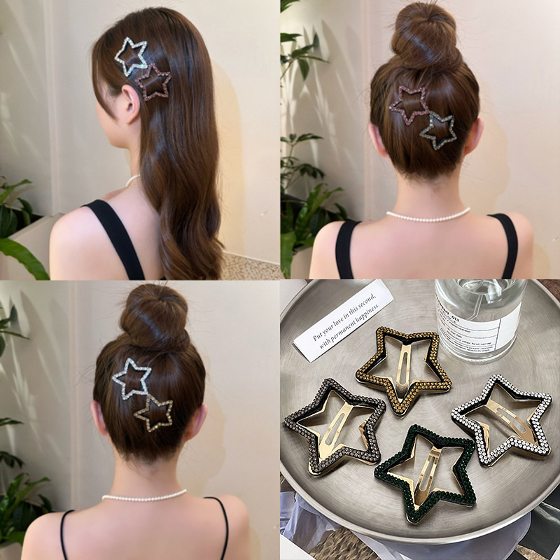 Set kẹp tóc đính đá lấp lánh phong cách Hàn Quốc