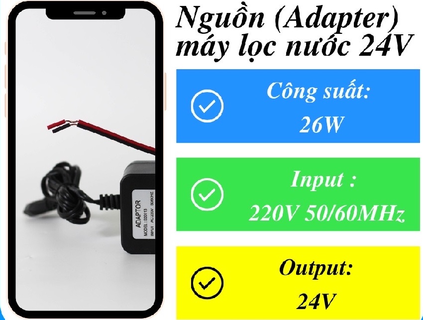 Nguồn adaptor máy lọc nước 24V-1,5A